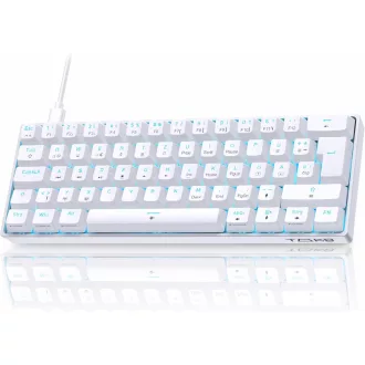   TMKB T61SE Gaming Mechanikus Billentyűzet Piros Switch Fehér QWERTZ