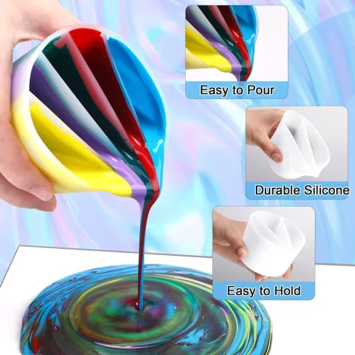 Set matrițe de silicon pentru lumânări TUIBEIDAMAI - 2 forme cu model de fulg de zăpadă + pahar de turnare, silicon rezistent la căldură, pentru turnarea artizanală a lumânărilor DIY