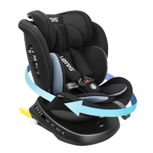 Scaun auto pentru copii LETTAS 360° Rotativ I-Size 40-150 cm, 0-36 kg, cu sistem de prindere ISOFIX, Standard ECE R129, de la 0 la 12 ani, Centură de siguranță în 5 puncte,
