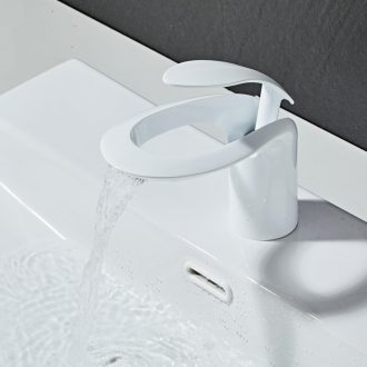   Kelelife Fehér Fürdőszobai Vízesés Csaptelep - Egykaros Mosdócsap Sárgarézből, Könnyű Szereléssel, Cseppmentes Kialakítással