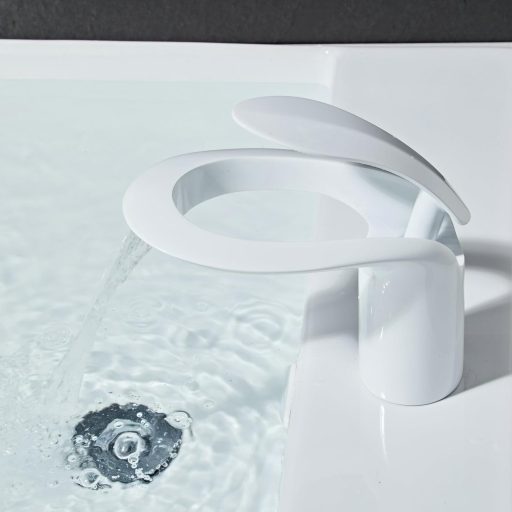 Kelelife Fehér Fürdőszobai Vízesés Csaptelep - Egykaros Mosdócsap Sárgarézből, Könnyű Szereléssel, Cseppmentes Kialakítással