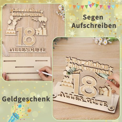 Jostift Fa Vendégkönyv 18. Születésnap LED Fényekkel - Pénzajándék Dekoráció
