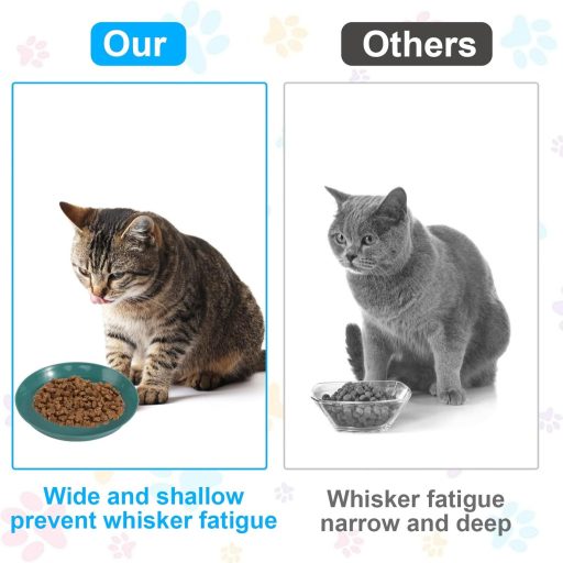 GOSHIES Lapos Macskás Tál Szett 8 db Ergonomikus Macska Etetőtál 4 Szín