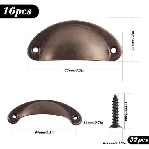 Yibaijia Vintage Bronz Szekrénygomb - Fiók Fogantyú Retro Piros 16db