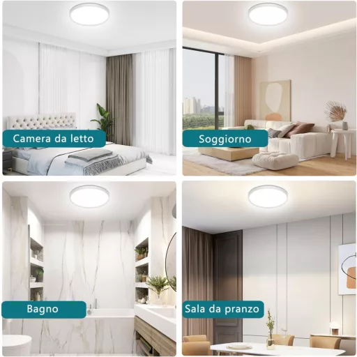 Ouyulong LED stropna svjetiljka 18W 1620lm 23cm Okrugla Bijela IP44