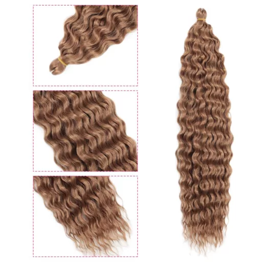 Dsoar 26" Deep Twist Păr Croșetat 3 Pachete - Extensii de Păr Sintetic Ondulat Ocean Wave