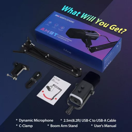 FIFINE XLR Streaming Mikrofon Kar Podcast Studio Mixer Gaming PS4/5 Mac USB