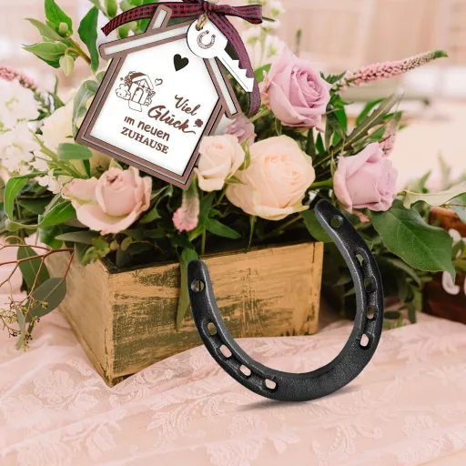 Set cadou decorativ Nuyoah, potcoavă norocoasă, pentru nuntă și casă nouă