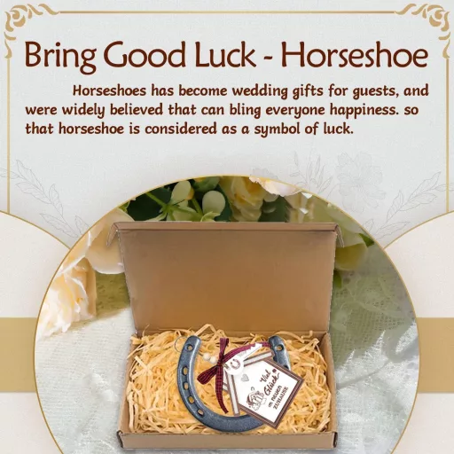 Set cadou decorativ Nuyoah, potcoavă norocoasă, pentru nuntă și casă nouă