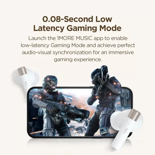 Căști 1MORE Q30 cu Anulare Activă a Zgomotului, Anulare Adaptivă a Zgomotului de 42 dB, Bluetooth 5.3, 6 Microfoane, Sunet Spațial, Autonomie de 30 Ore, Fără Fir