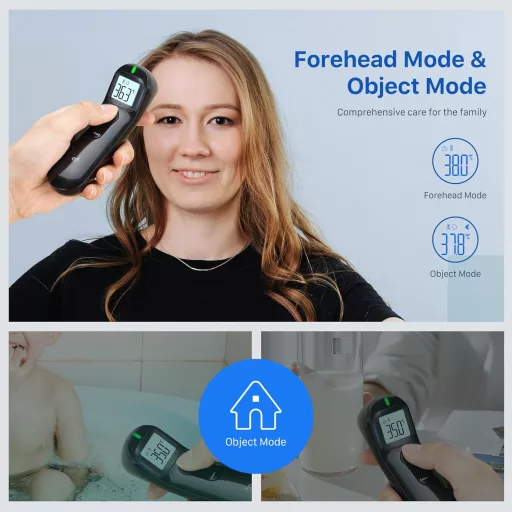 Termometru Digital Infraroșu fără Contact pentru Frunte Femometer Family, Negru