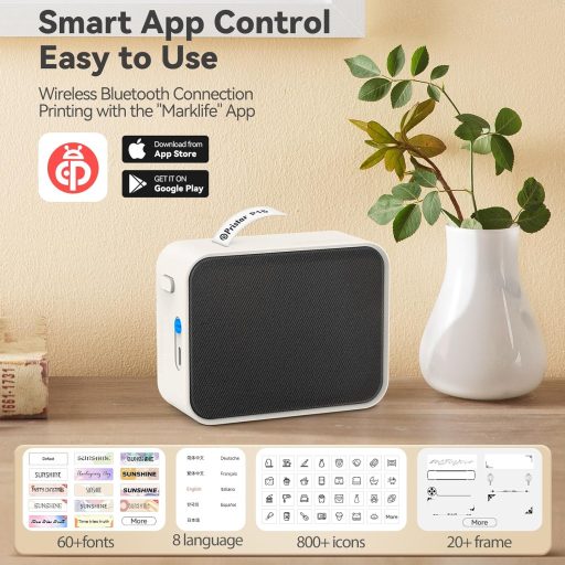 Bluetooth tlačiareň štítkov Pristar P15, samolepiaca, aplikácia pre iOS/Android, nabíjateľná