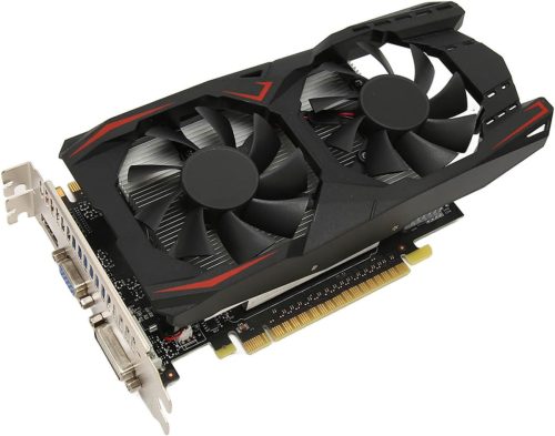ASHATA GTX1050Ti 4GB DDR5 128Bit Placă Video pentru Jocuri cu Două Ventilatoare - Pentru PC, cu Conectivitate VGA/DVI/HDMI