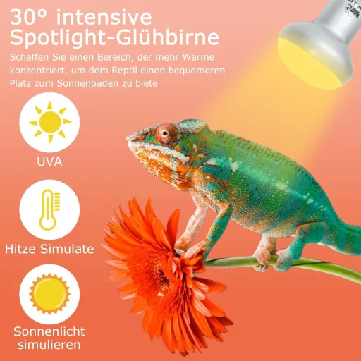 LUCKY HERP Terrárium Melegítő Lámpa 100W UVA Fénnyel, 2 Darabos Csomag Hüllőknek, Teknősöknek, Szakállas Agámáknak