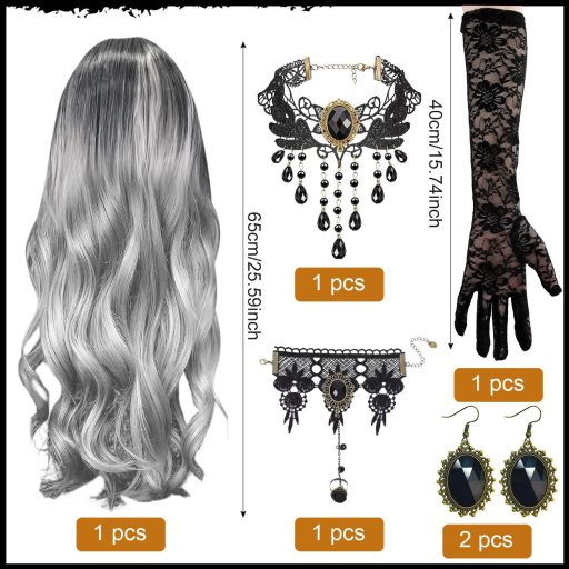 Sunshine smile hosszú szürke ombre paróka női göndör szintetikus haj