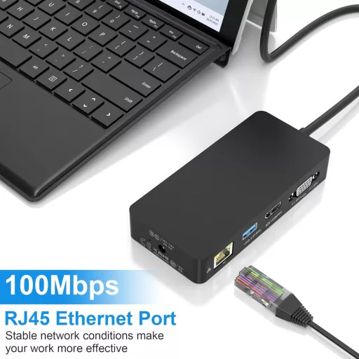 Microsoft Surface Dock 11-u-1 s 4K HDMI i VGA trostrukim zaslonom