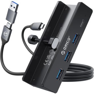   ORICO Aluminium USB 3.0 Hub 4 Port - 3x Type-A + 1x Type-C, 5 Gbps, 100cm Kábel