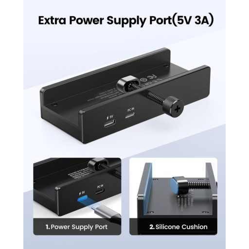 ORICO Aluminium USB 3.0 Hub 4 Port - 3x Type-A + 1x Type-C, 5 Gbps, 100cm Kábel