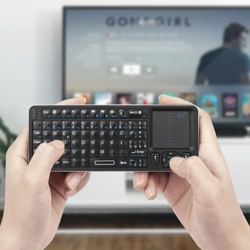 Rii Mini i6 Vezeték Nélküli Billentyűzet Touchpaddal - Bluetooth, IR, USB - Smart TV, TV Box, Tablet, Okostelefon, PC, Konzol Kompatibilis