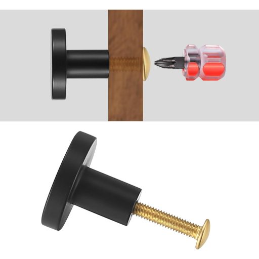 Yibaijia 6-dielna sada okrúhlych nábytkových úchytiek, čierna mosadz, úchytka na zásuvku, nehrdzavejúca oceľ