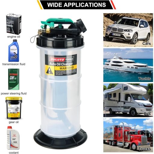 OULUTO 5.3L Kézi és Pneumatikus Olajszivattyú 6 Tömlővel Ellenőrzőszeleppel