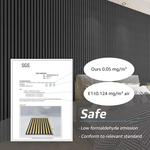 Art3d 4-dielna sada akustických panelov 272x20,3 cm s dizajnom čierneho dreva na odhlučnenie