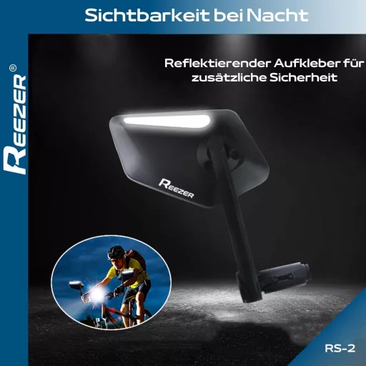 Reezer Kerékpár Visszapillantó Tükör Pár - 360° Állítható, Robusztus, 15-20mm Kormányvégre, Elektromos Kerékpárhoz és Rollerhez