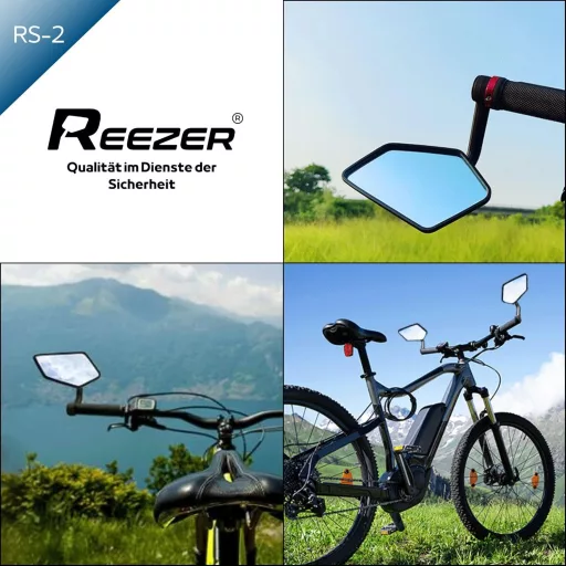 Reezer Kerékpár Visszapillantó Tükör Pár - 360° Állítható, Robusztus, 15-20mm Kormányvégre, Elektromos Kerékpárhoz és Rollerhez