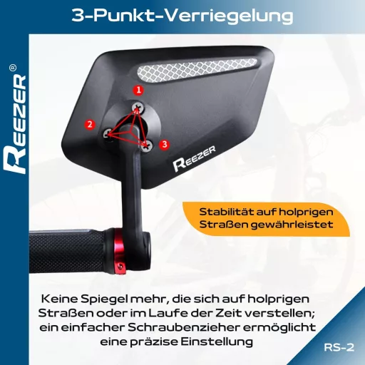 Reezer Kerékpár Visszapillantó Tükör Pár - 360° Állítható, Robusztus, 15-20mm Kormányvégre, Elektromos Kerékpárhoz és Rollerhez