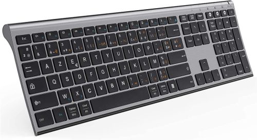 seenda Ultravékony Bluetooth Billentyűzet 3 Csatornával - Újratölthető, Többeszközös Kompatibilitás PC, Tablet, Telefon, iPad Készülékekhez 