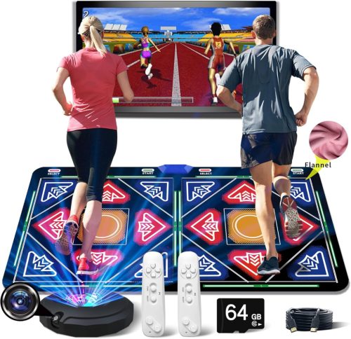 Covor electronic de dans OZLET cu cameră, card de memorie de 64 GB, 1030 de jocuri, 81 de videoclipuri muzicale, 650 de melodii - Cadou premium pentru copii
