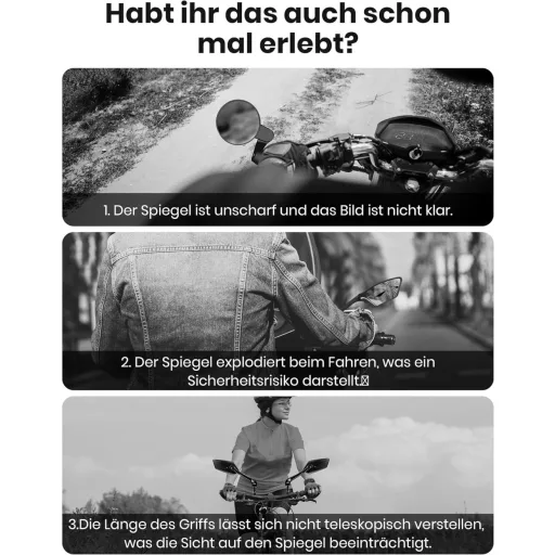 COICER Elektromos Kerékpár Tükör Bal Oldali 360° Forgó Nagyítós Visszapillantó