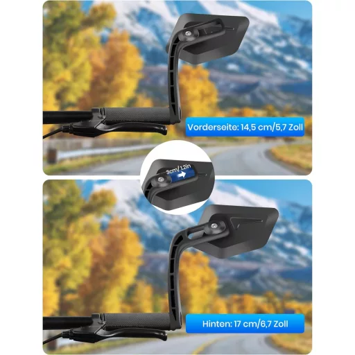 Oglindă pentru bicicletă electrică COICER, partea stângă, rotire 360°, retrovizoare cu mărire
