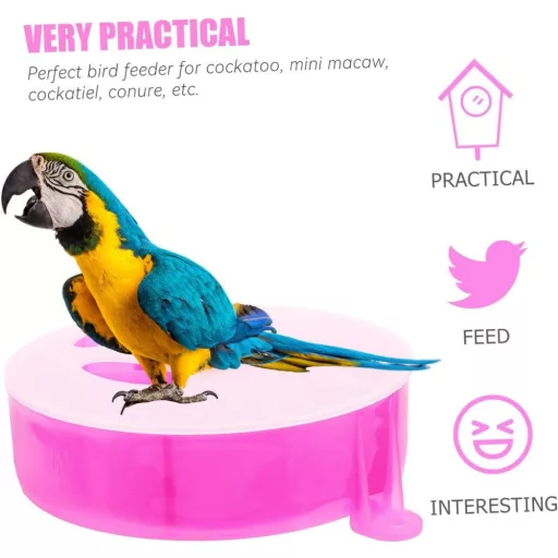 Papagáj Kerék Játék, Élelem Kereső és Oktató Madár Játékszer 20 cm x 20 cm x 5 cm - Lila