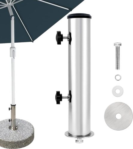 Set universal adaptor bază umbrelă cu 3 inele reductoare (48/38/32 mm) - Suport umbrelă compatibil cu baze de granit, fier și ciment