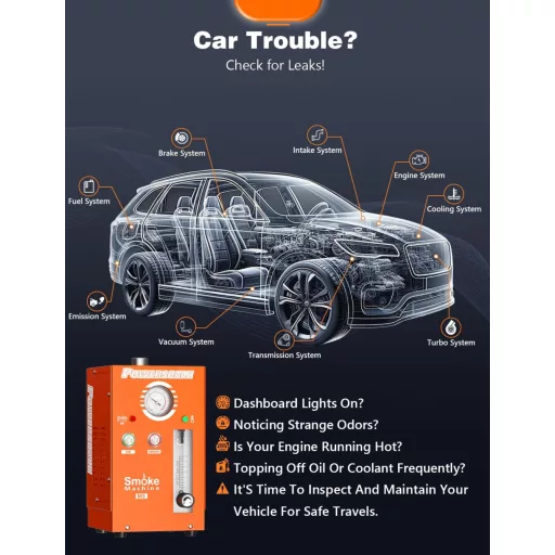 Dymogenerátor do auta PowerScale M3 so vstavaným vzduchovým čerpadlom, detektor netesností pre 12V vozidlá