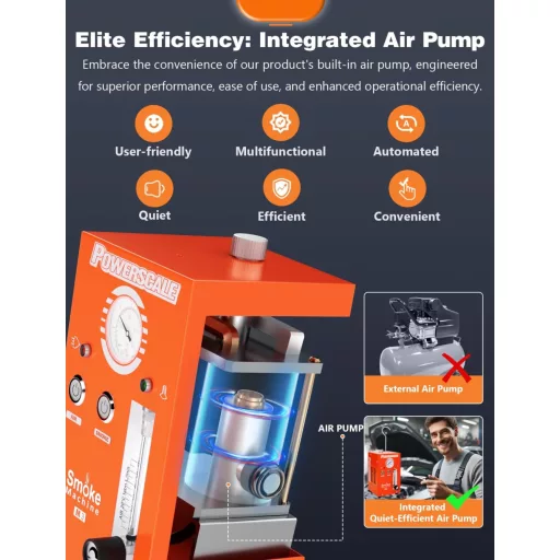 PowerScale M3 Autó Füstgép Beépített Légpumpával, Szivárgásérzékelő 12V Járművekhez