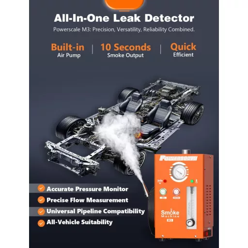 Dymogenerátor do auta PowerScale M3 so vstavaným vzduchovým čerpadlom, detektor netesností pre 12V vozidlá