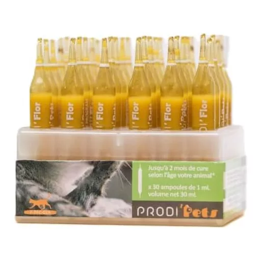 PRODI'FLOR Doplnok stravy na podporu trávenia a imunity pre mačky, 30 ampuliek