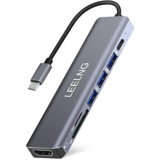   FITLONG 7 az 1-ben USB-C Hub MacBook 4K HDMI SD/TF kártyaolvasó dokkoló