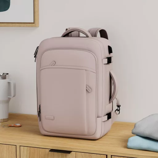 Lumesner Utazó Hátizsák 40L Bővíthető Kézipoggyász Férfi Női Nagy Utazótáska 4 Rendszerező Kockával