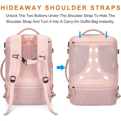 Lumesner Utazó Hátizsák 40L Bővíthető Kézipoggyász Férfi Női Nagy Utazótáska 4 Rendszerező Kockával