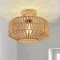 Lampă de plafon KMaiPem din ratan stil boho pentru sufragerie, dormitor, bucătărie, design rustic natural din lemn