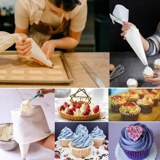 TAKUZA Professzionális Cukrász Szett 6 Részes Rozsdamentes Csatornázó Fúvóka Torta Sütemény Cupcake