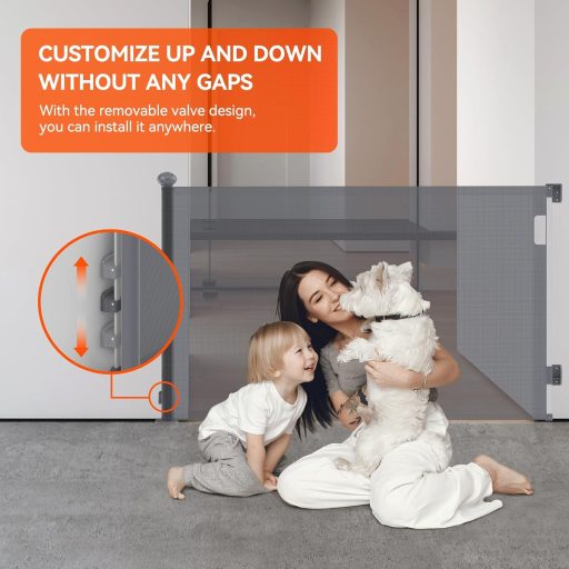 Muaket Biztonsági Kapu 0-300 cm Lépcsőhöz és Ajtóhoz Állítható Baba Kisállatnak Szürke