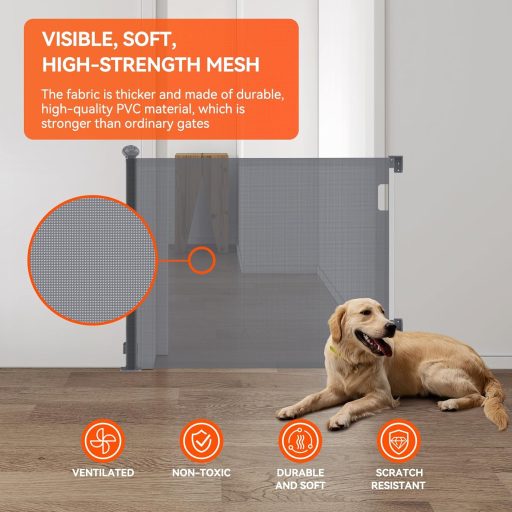 Muaket Biztonsági Kapu 0-300 cm Lépcsőhöz és Ajtóhoz Állítható Baba Kisállatnak Szürke