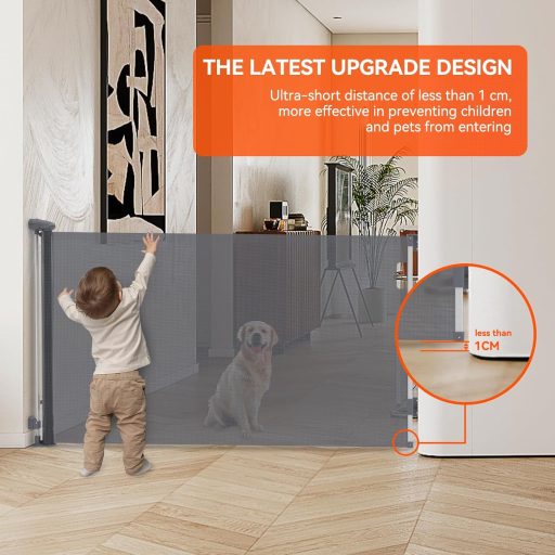 Muaket Biztonsági Kapu 0-300 cm Lépcsőhöz és Ajtóhoz Állítható Baba Kisállatnak Szürke