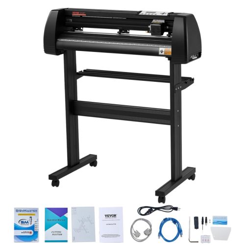Plotter VEVOR de tăiat vinil 720mm lățime alimentare, cutter folie cu viteză de 800mm/s, grosime de tăiere 3mm, compatibil cu software Signcut & Signmaster