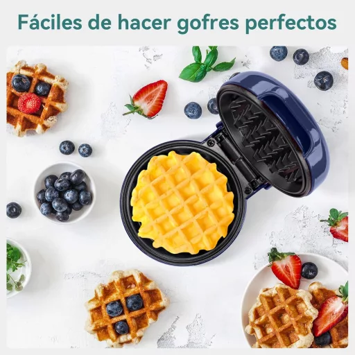 SNAILAR Mini Gofrisütő Kék Kompakt Wafflekészítő 550W Családi Ünnepekhez