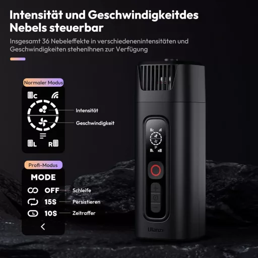 ULANZI FM01 Mini Hmla - 40W Prenosný Výrobník Hmly s 10m Diaľkovým Ovládaním, Akumulátorový Hmlostroj na Fotenie, Film, Svadby, Párty